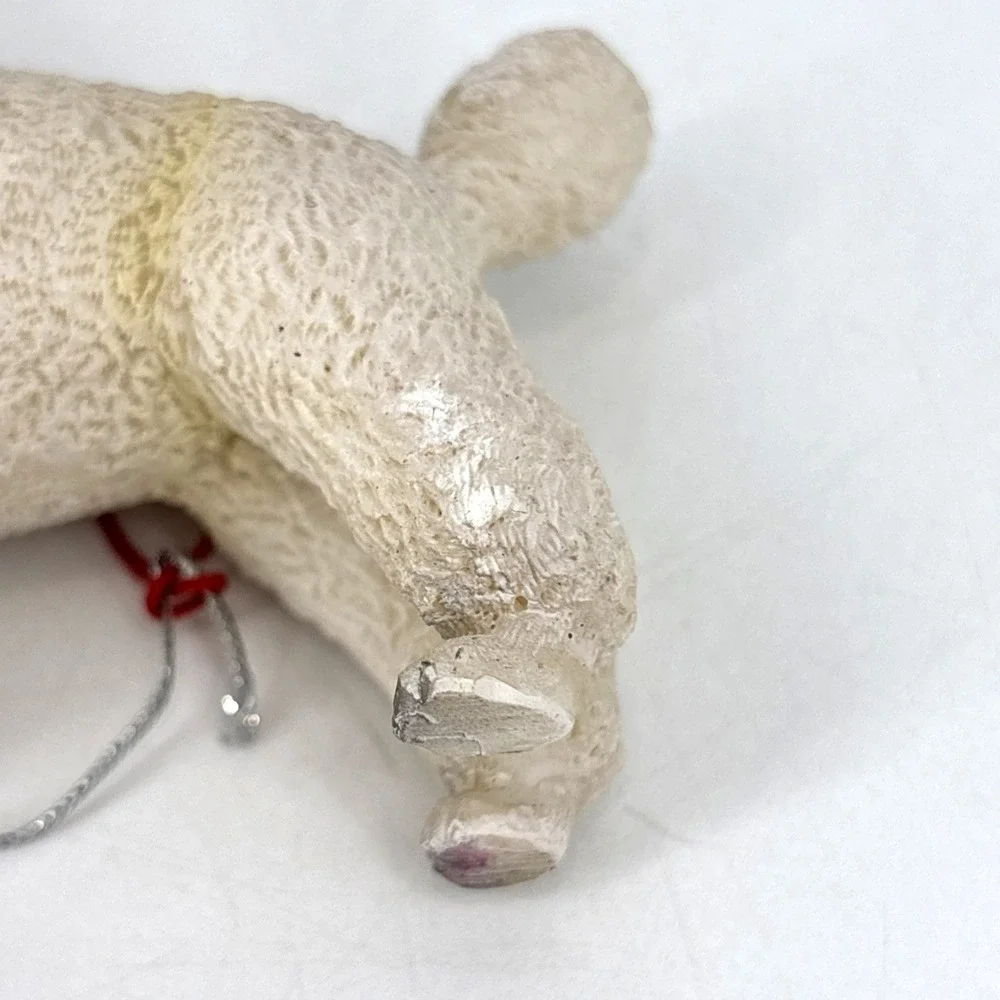 Poodle Dog Ornament Figurine Hand Painted‎ White Sport Cut 3